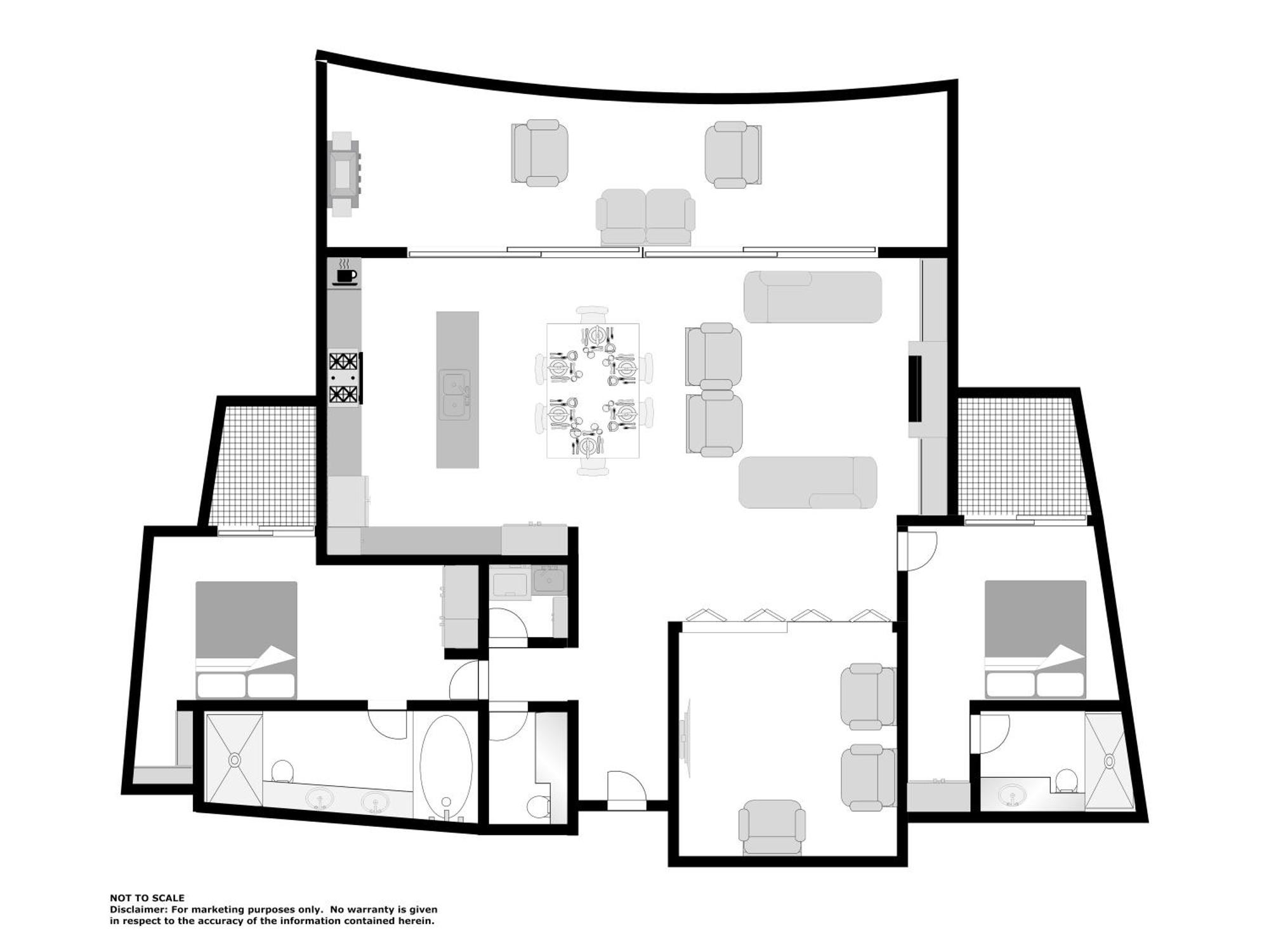 Luxury Two Bedroom Apartment First Level 204