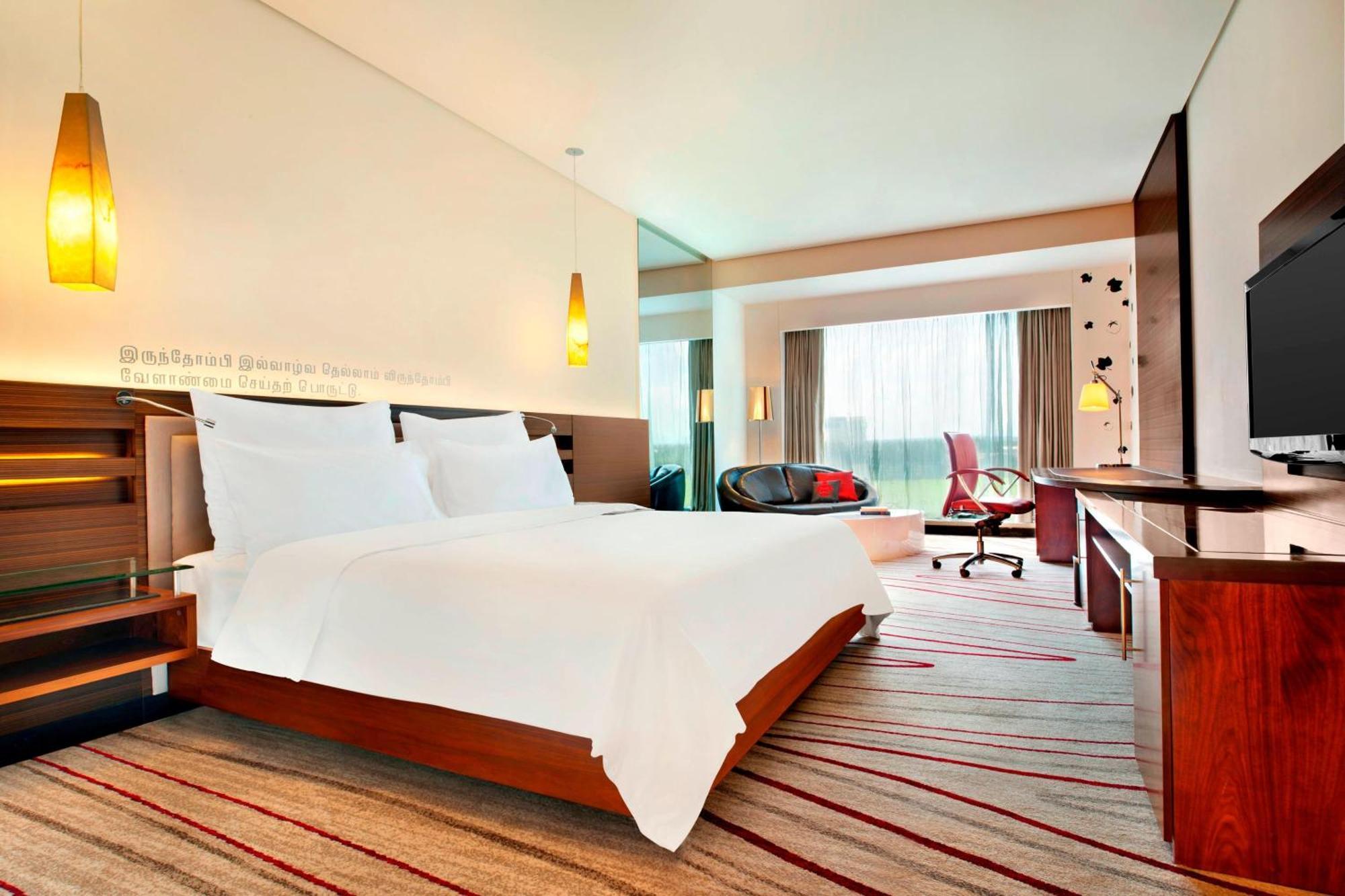 Guest room 1 King City view Atrium Building Pool access