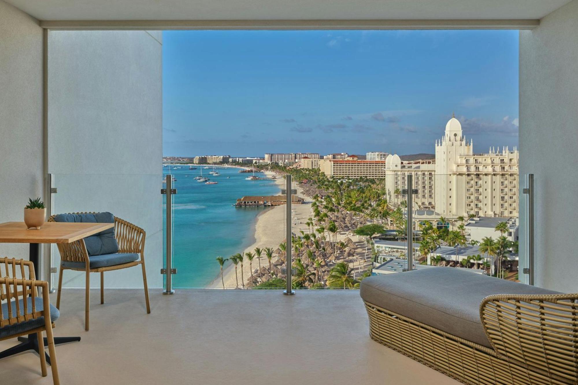 Deluxe Double Room with Two Double Beds, Balcony and Ocean View