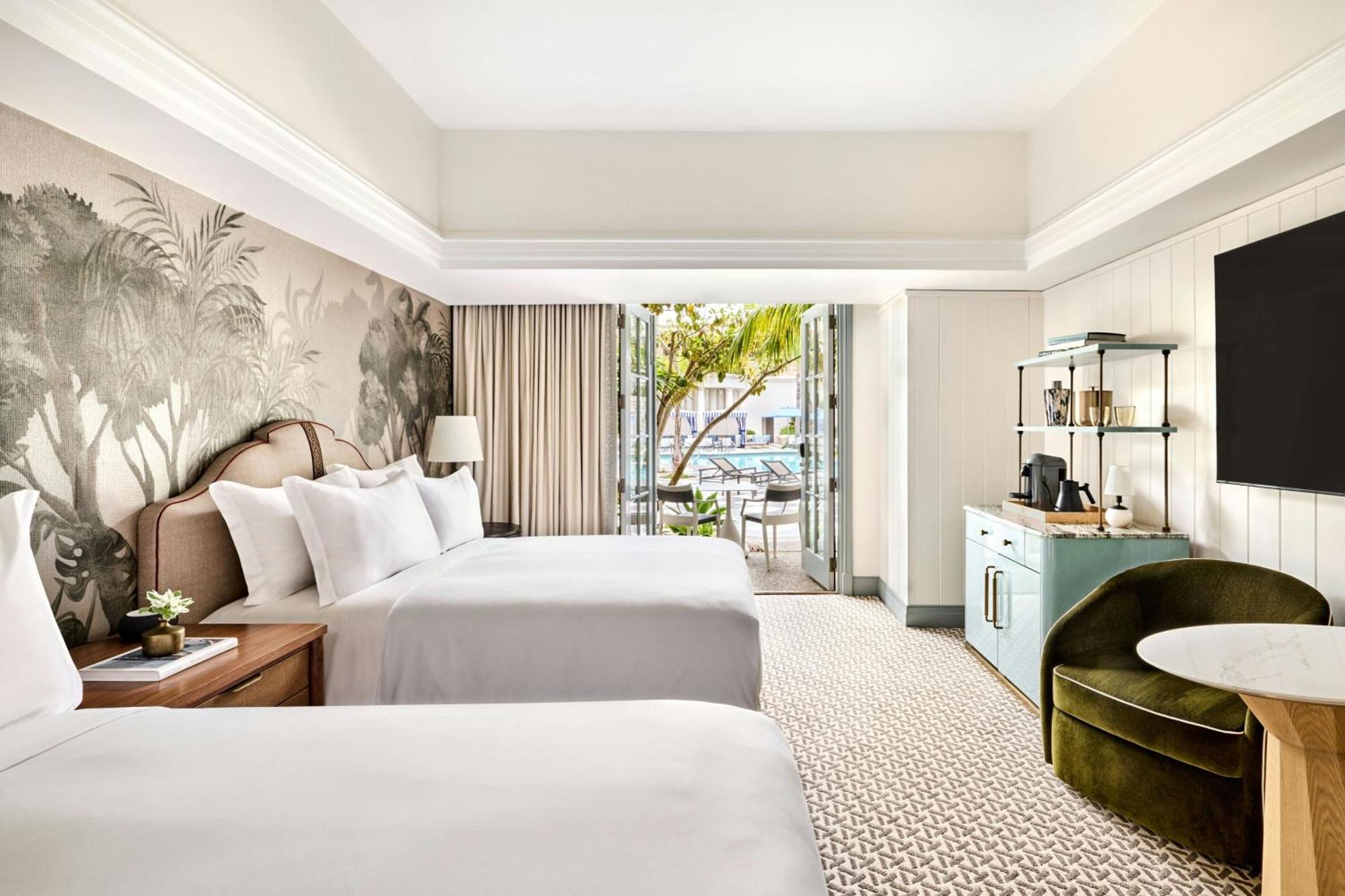 Double Room with Two Double Beds and Pool-Garden View - Hearing Accessible