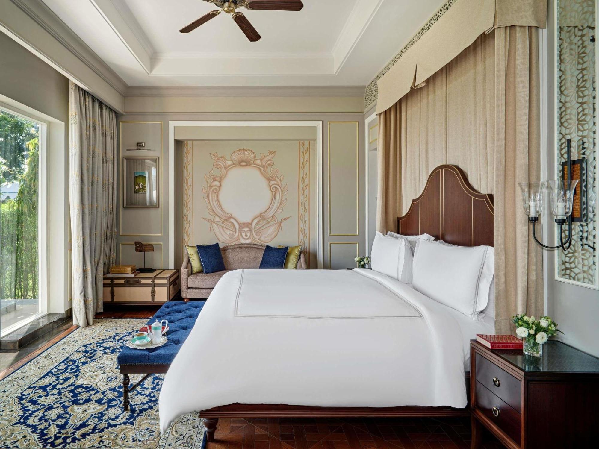 Raffles Manor Suite:Bottle of wine| Complimentary Airport Pickup and Drop| 20% off on Spa| Chef special arrival amenities| yoga , sacred Morning & Evening Aarti| Daily tea, curated walk, bird watching, folk dance,Pottery,Mehendi, Astrology