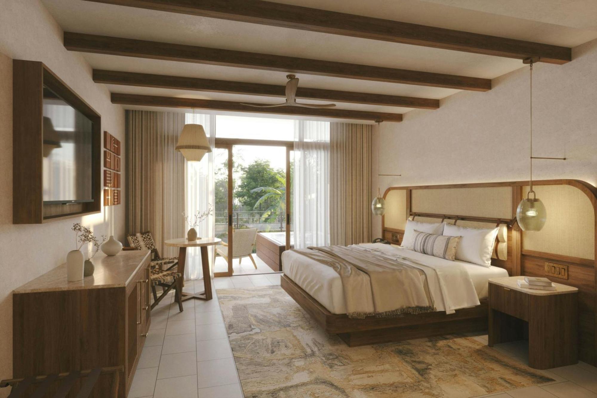Junior Suite mit 1 Kingsize-Bett und Poolblick